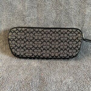 Vintage Coach Zip Pouch in Black Signature Canvas - RARE!